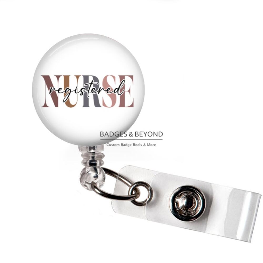 Registered Nurse Badge Reel | RN Retractable ID Name Tag Holder for Nurses